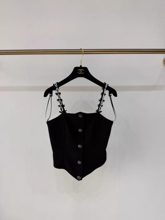 Chanel 25B black camisole top