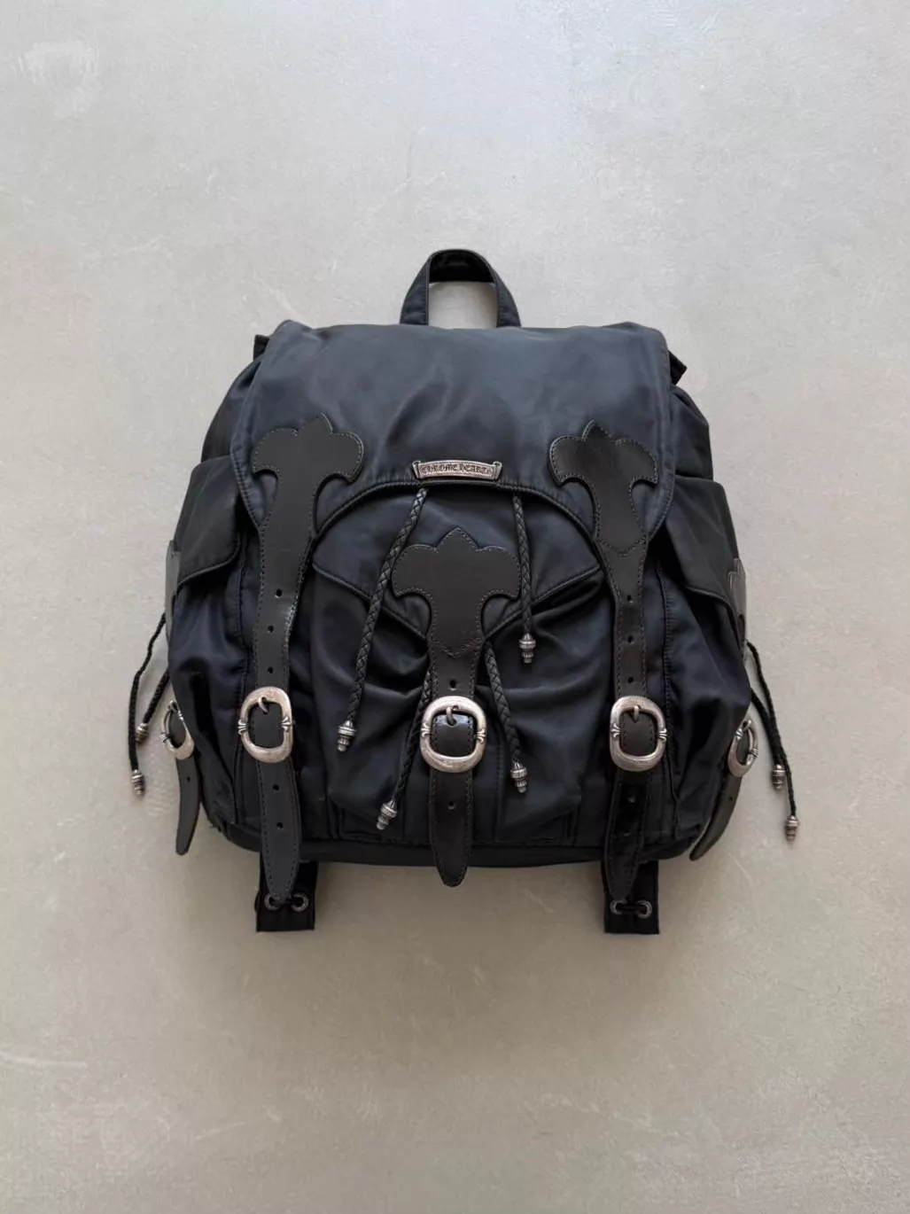 Chrome Hearts Large Nylon and Leather Backpack
