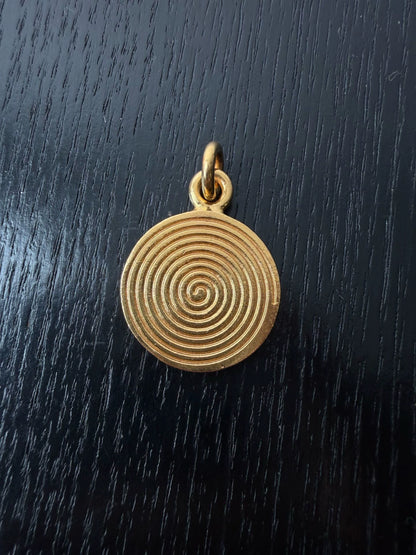 Chrome Hearts 22k gold Foti Harris round pendant