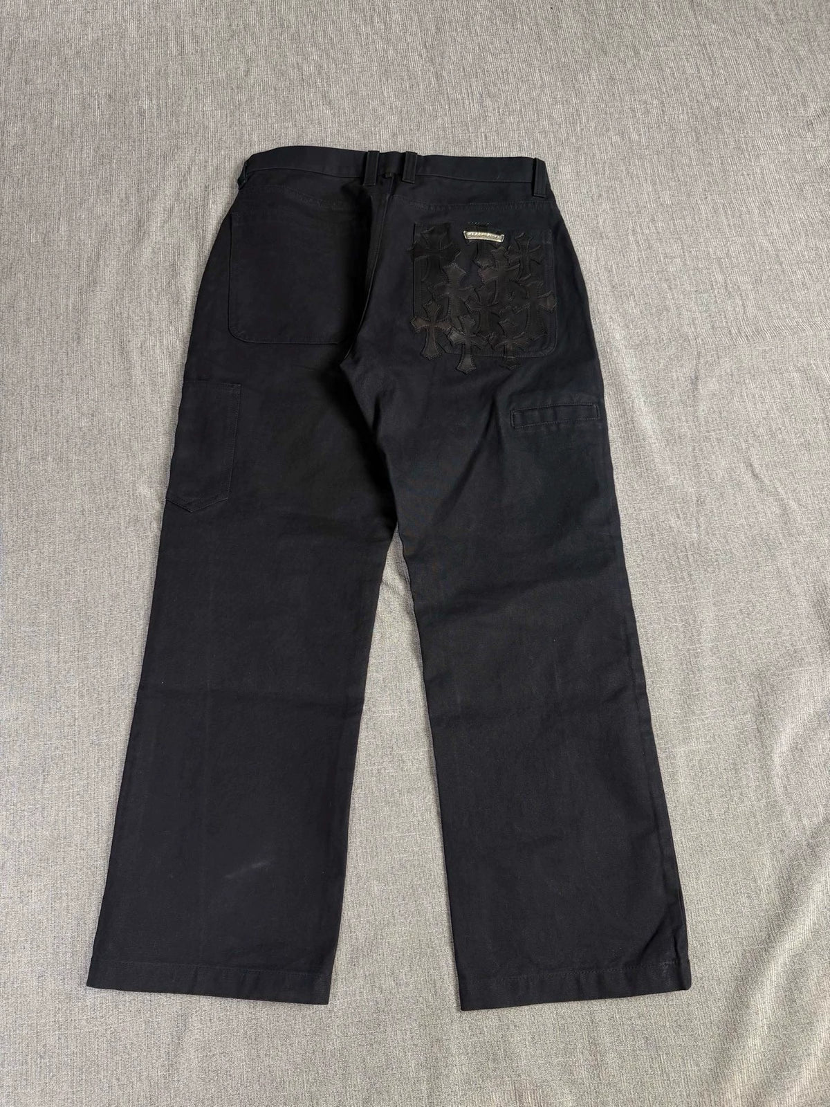 Chrome Hearts cross-patterned leather cargo Pants