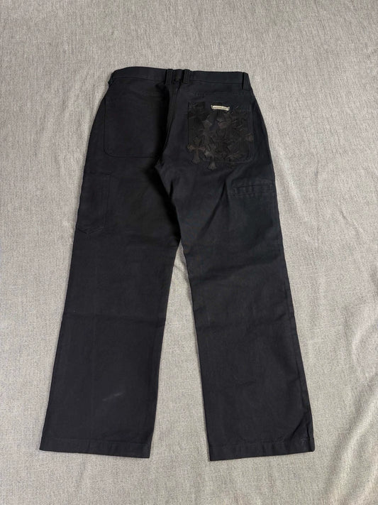 Chrome Hearts cross-patterned leather cargo Pants