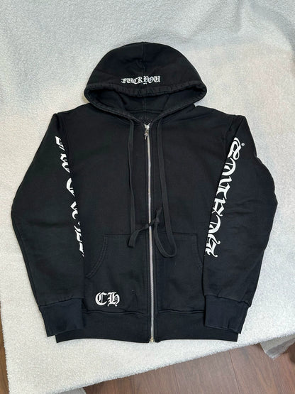 Chrome Hearts black zip-up hoodie
