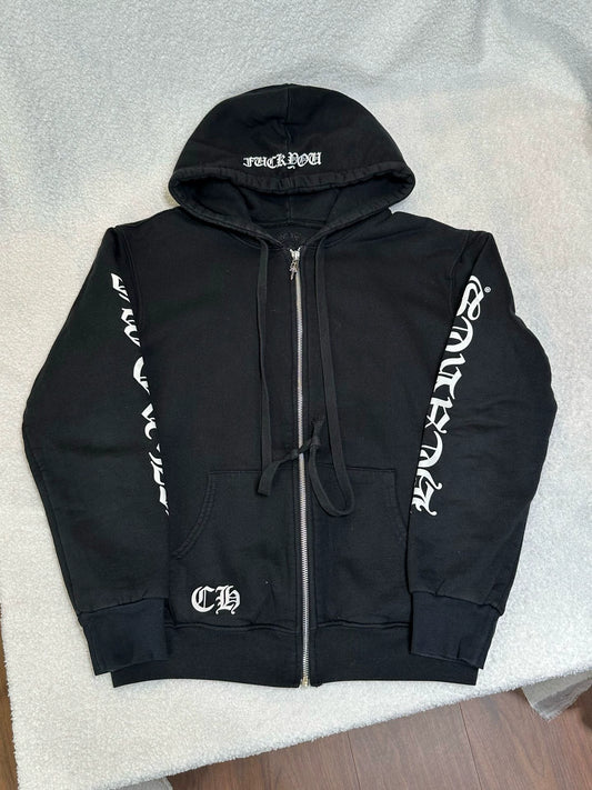 Chrome Hearts black zip-up hoodie