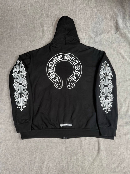 Chrome Hearts horseshoe print zip-up jacket