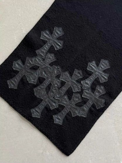 Chrome Hearts Black Multi-Cross Appliqué Cashmere Scarf