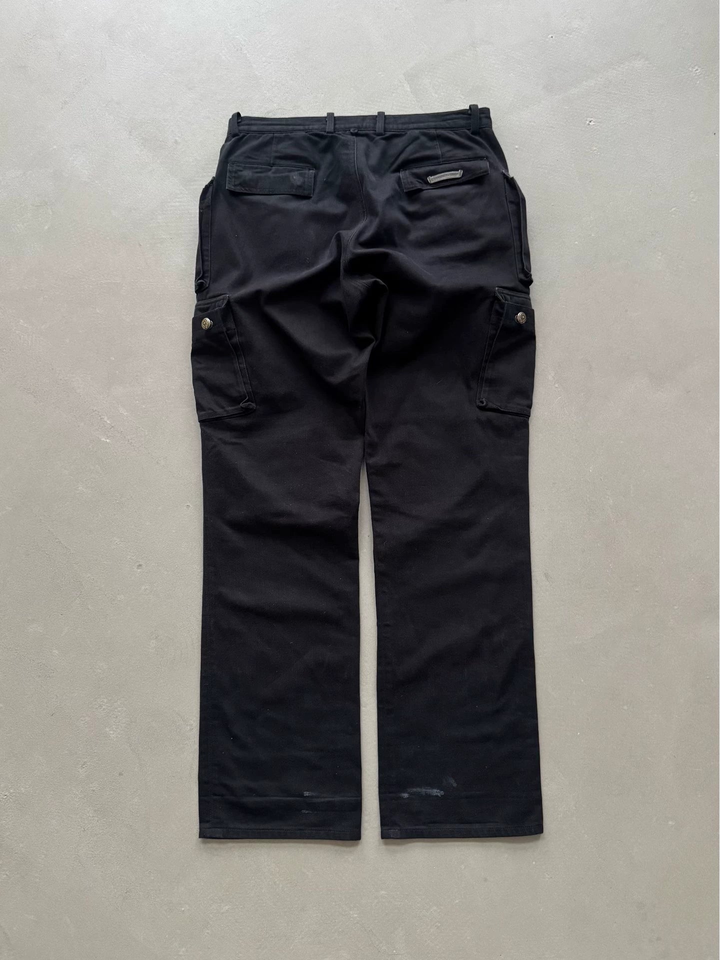 Chrome Hearts Fatigue Fleur Knee Flame Knee Multi-Pocket Cargo Jeans