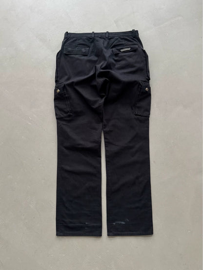 Chrome Hearts Fatigue Fleur Knee Flame Knee Multi-Pocket Cargo Jeans