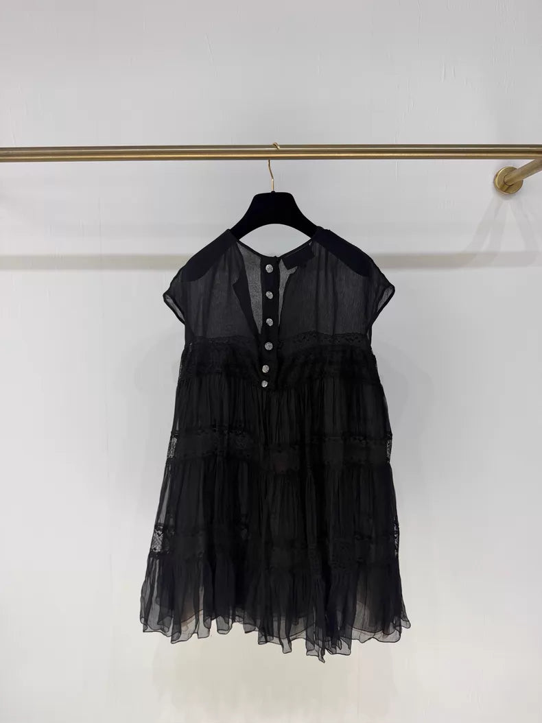 Chanel 24S Black lace Top