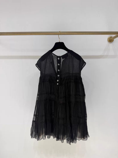 Chanel 24S Black lace Top