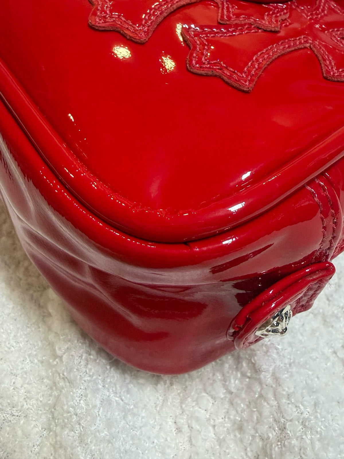Chrome Hearts limited edition red patent leather mini bowling Bag