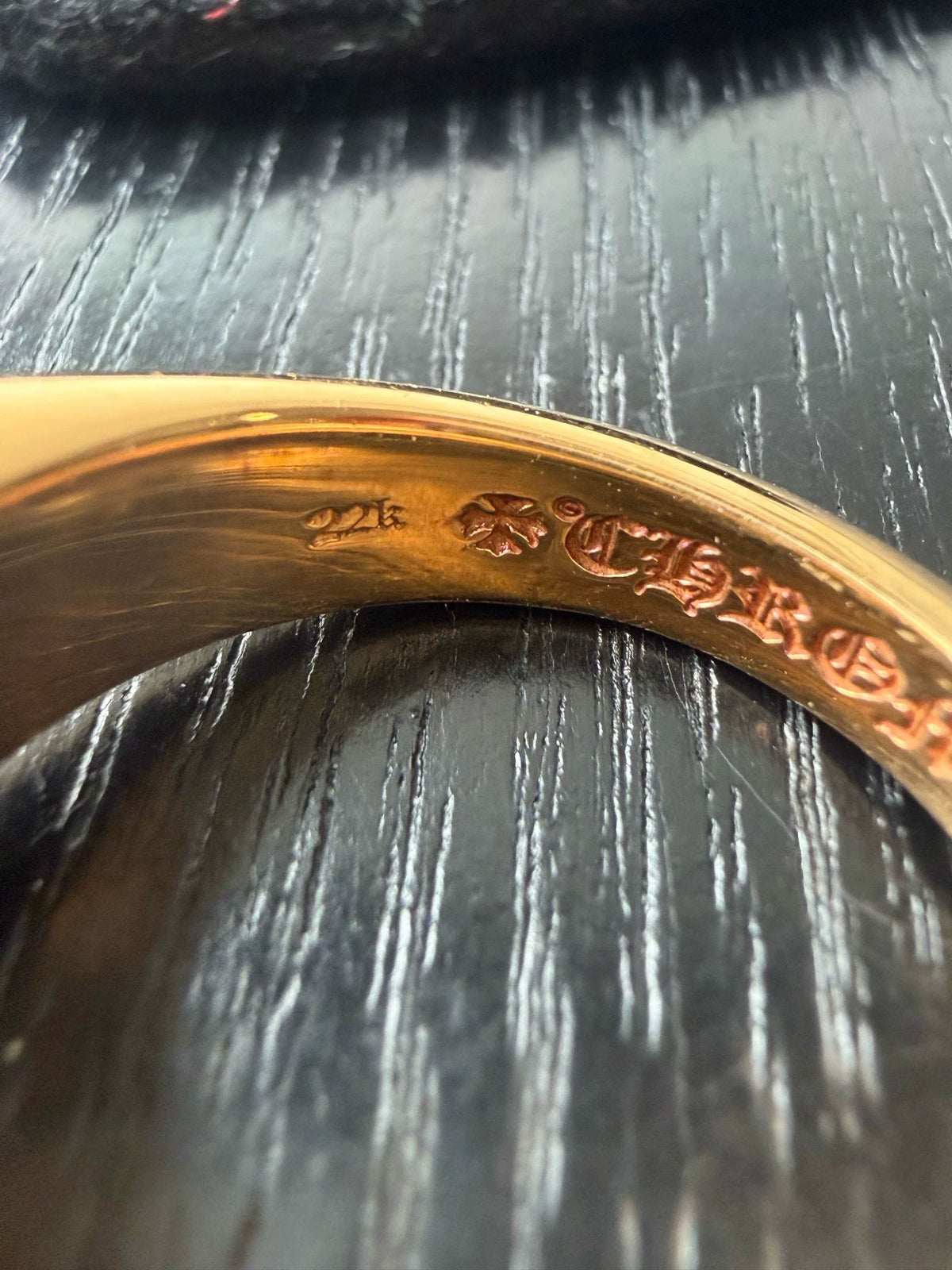 Chrome Hearts 22k gold full diamond CH PLUS Ring