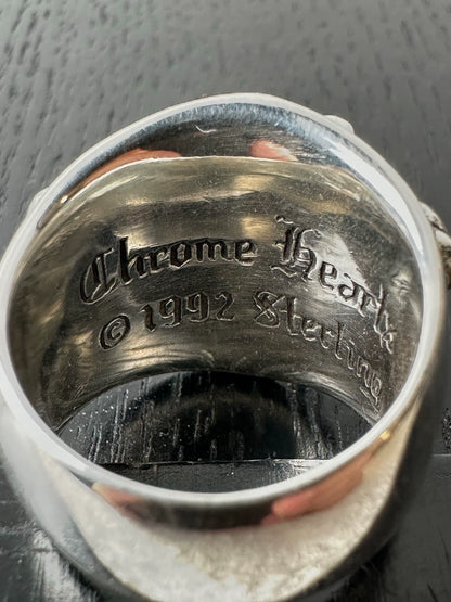 Chrome Hearts Sterling Silver Keep Guardian Wide Ring