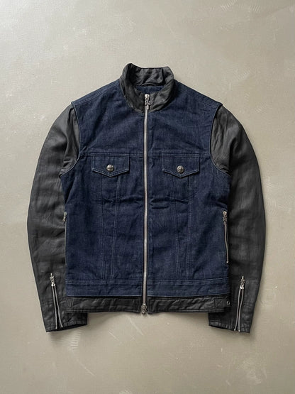 Chrome Hearts Denim Patchwork Waxed Coated Cotton Jacket