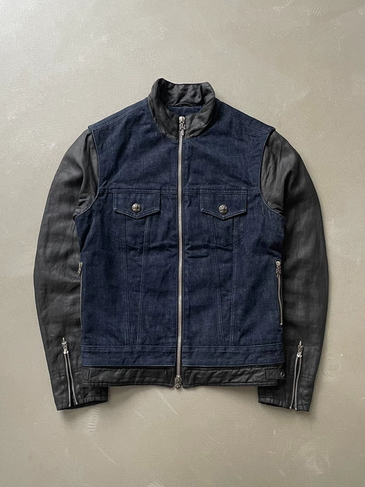 Chrome Hearts Denim Patchwork Waxed Coated Cotton Jacket