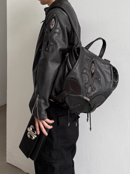 Chrome Hearts Iris Silver Embroidered Backpack