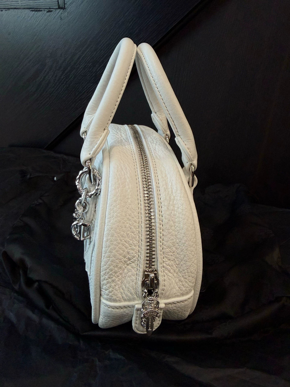 Chrome Hearts white mini bowling Bag
