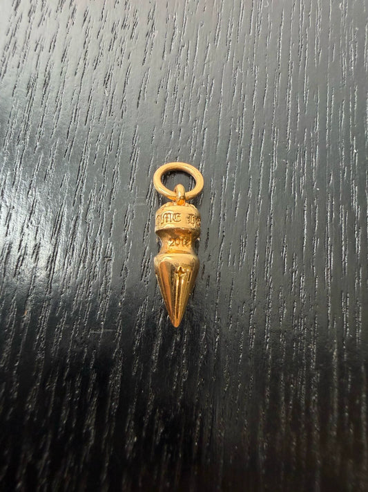 Chrome Hearts 22k Gold Spike Bullet Pendant