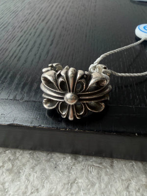 Chrome Hearts Sterling Silver Open Cross Flower Ring