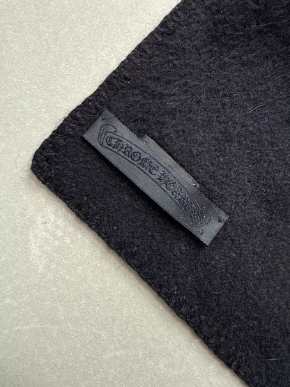 Chrome Hearts Iris Silver Embroidered Cashmere Scarf