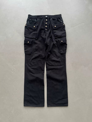 Chrome Hearts Fatigue Fleur Knee Flame Knee Multi-Pocket Cargo Jeans