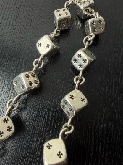 Chrome Hearts Silver Large Dice Double Lobster Buckle Pants Chain