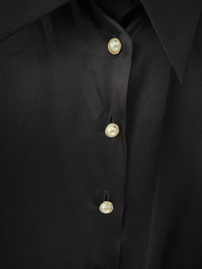Chanel 24K black satin shirt