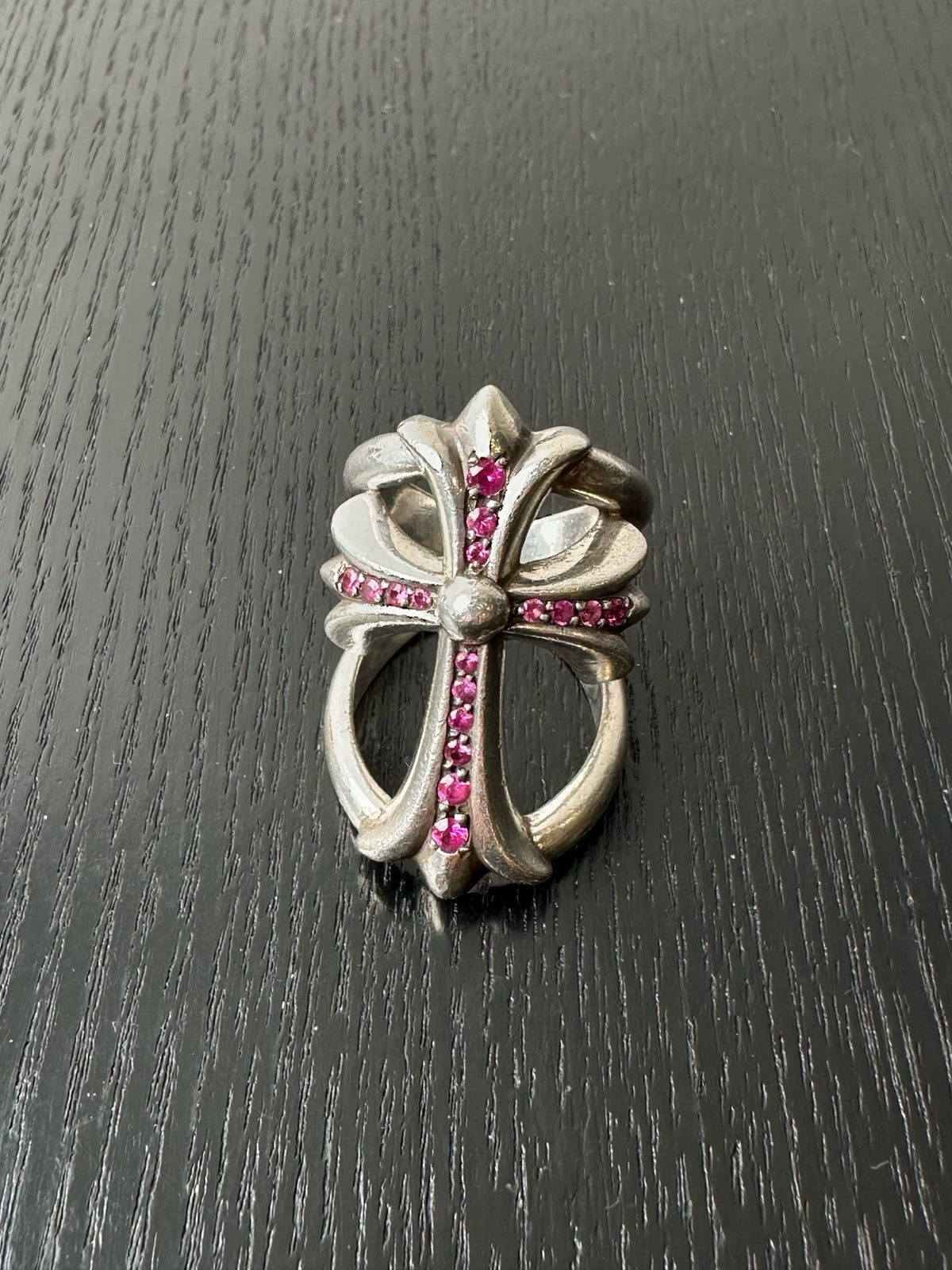 Chrome Hearts Sterling Silver Pink Infinity Ring