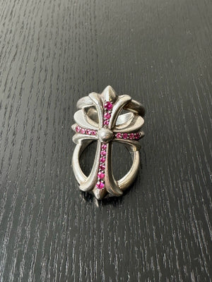 Chrome Hearts Sterling Silver Pink Infinity Ring