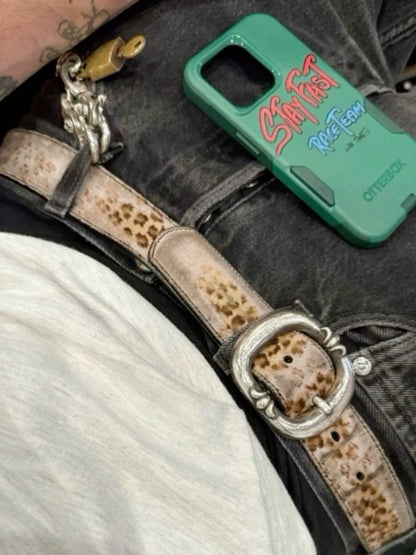Chrome Hearts checkerboard scout flower Gunslinger Ring Belt