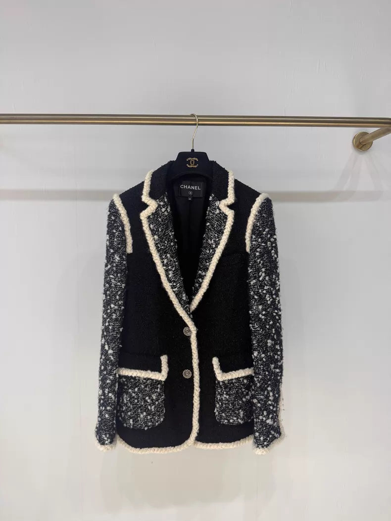 Chanel 19K Black Tweed Jacket