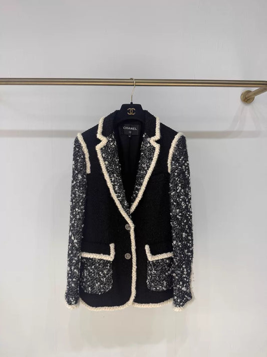 Chanel 19K Black Tweed Jacket