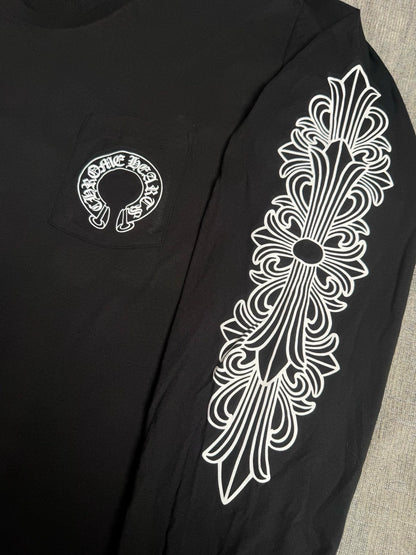 Chrome Hearts floral print horseshoe long-sleeved shirt