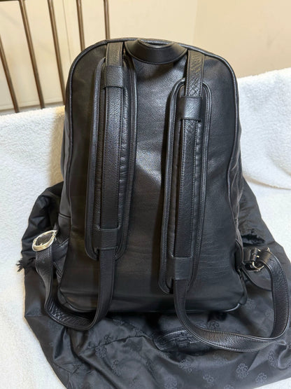 Chrome Hearts black leather backpack