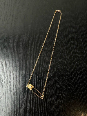Chrome Hearts 22k Gold Diamond Brooch Rollchain Necklace