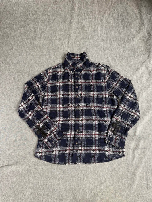 Chrome Hearts blue cross-pattern all-over print shirt/jacket