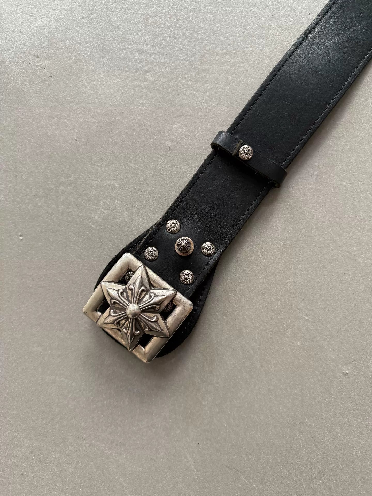 Chrome Hearts Large Wide Hexagonal Tire Helmet Buckle Belt
