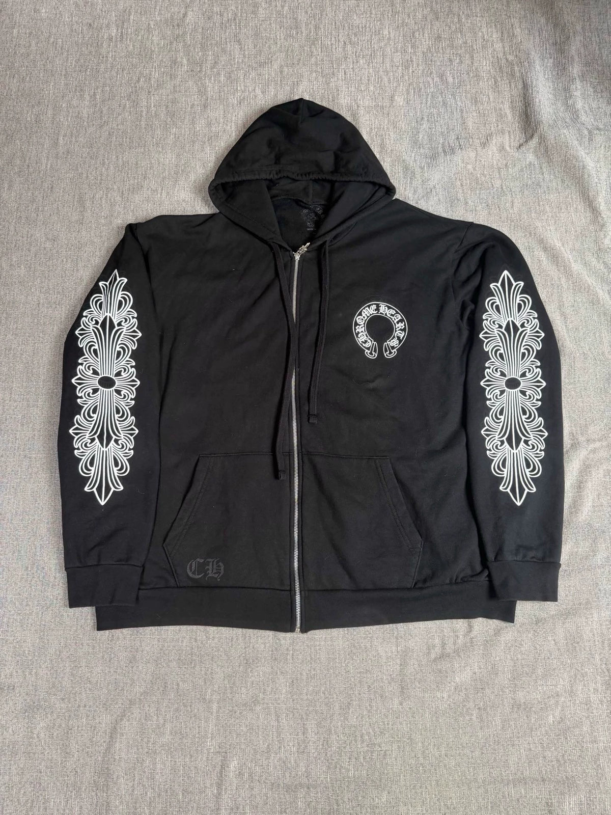 Chrome Hearts horseshoe print zip-up jacket