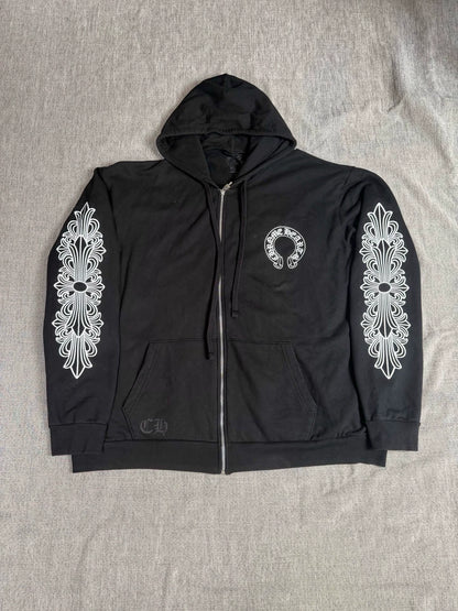 Chrome Hearts horseshoe print zip-up jacket