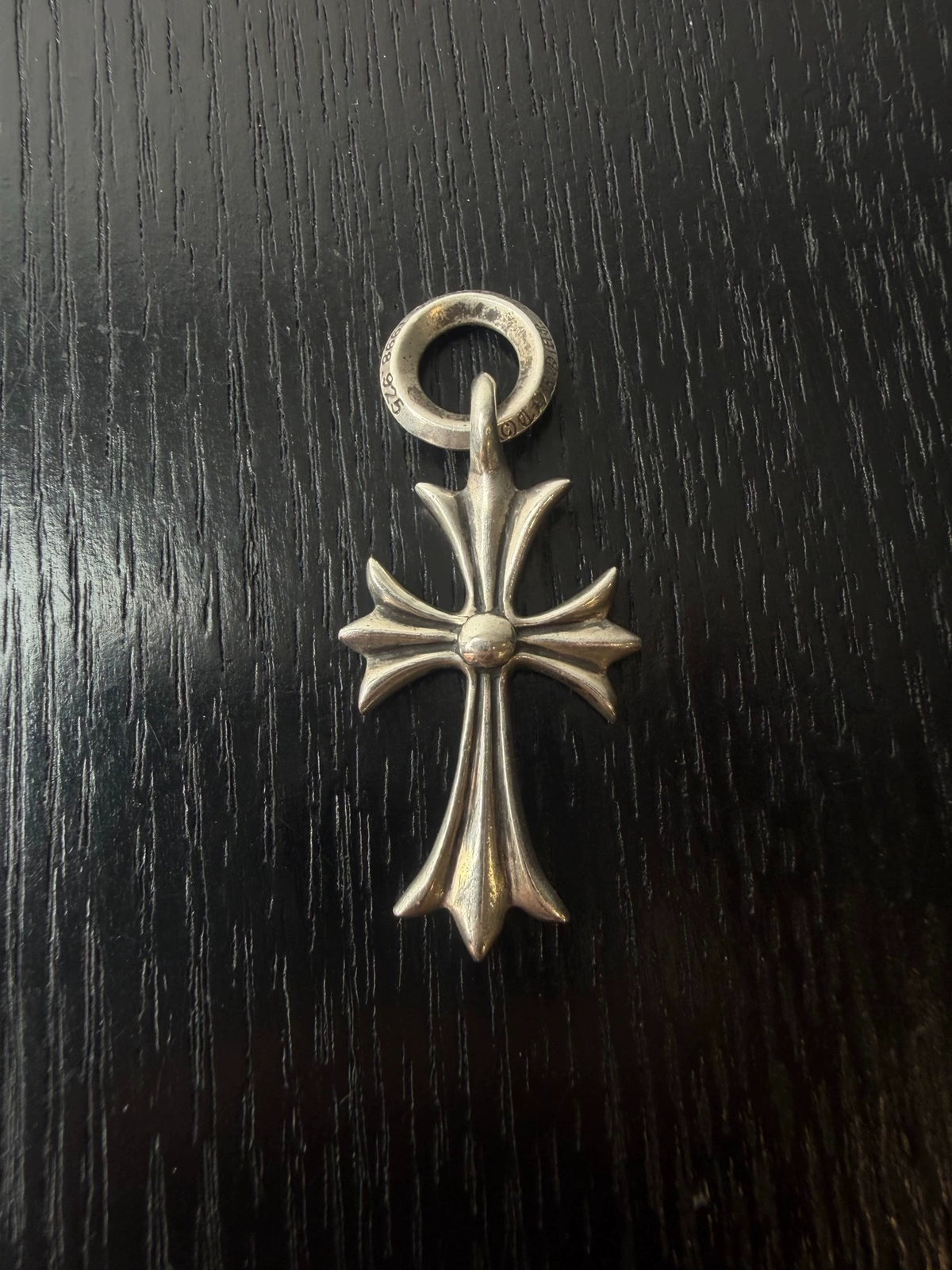 Chrome Hearts Sterling Silver Diamond Tiny Cross Pendant