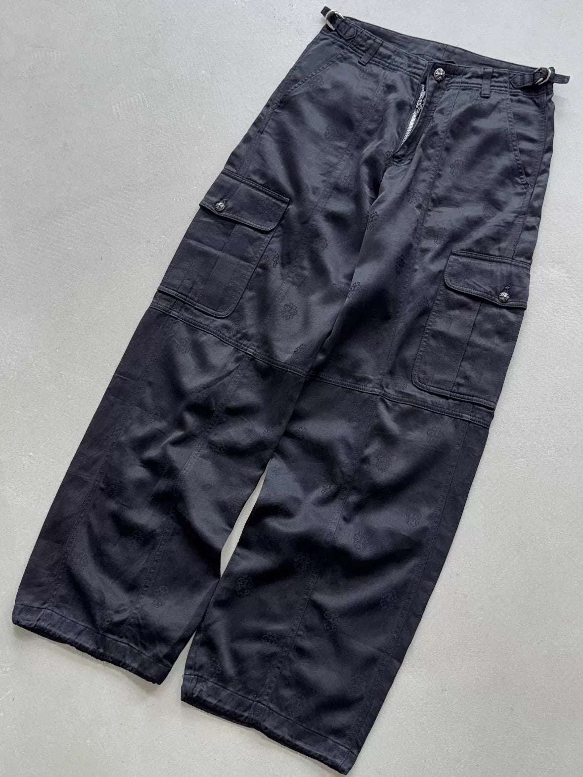 Chrome Hearts all-over print vine and sword patterned silk Cargo Pants