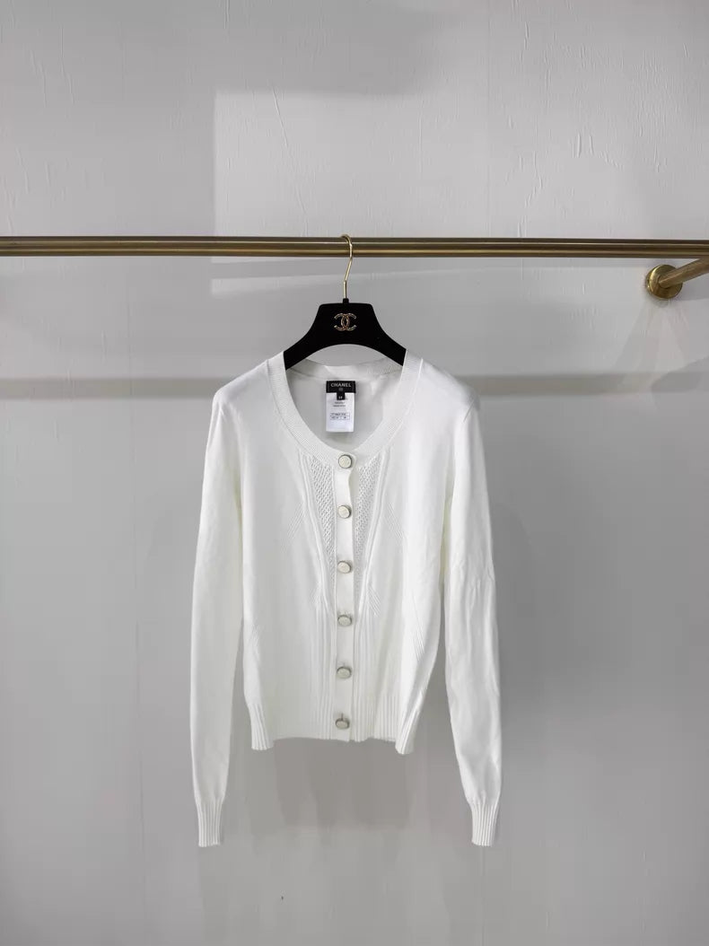 Chanel 24B off-white cardigan