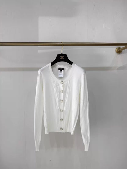 Chanel 24B off-white cardigan