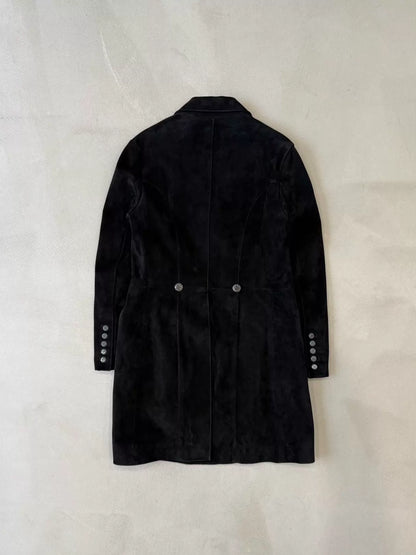 Chrome Hearts Celtic Silver Buckle Suede Coat