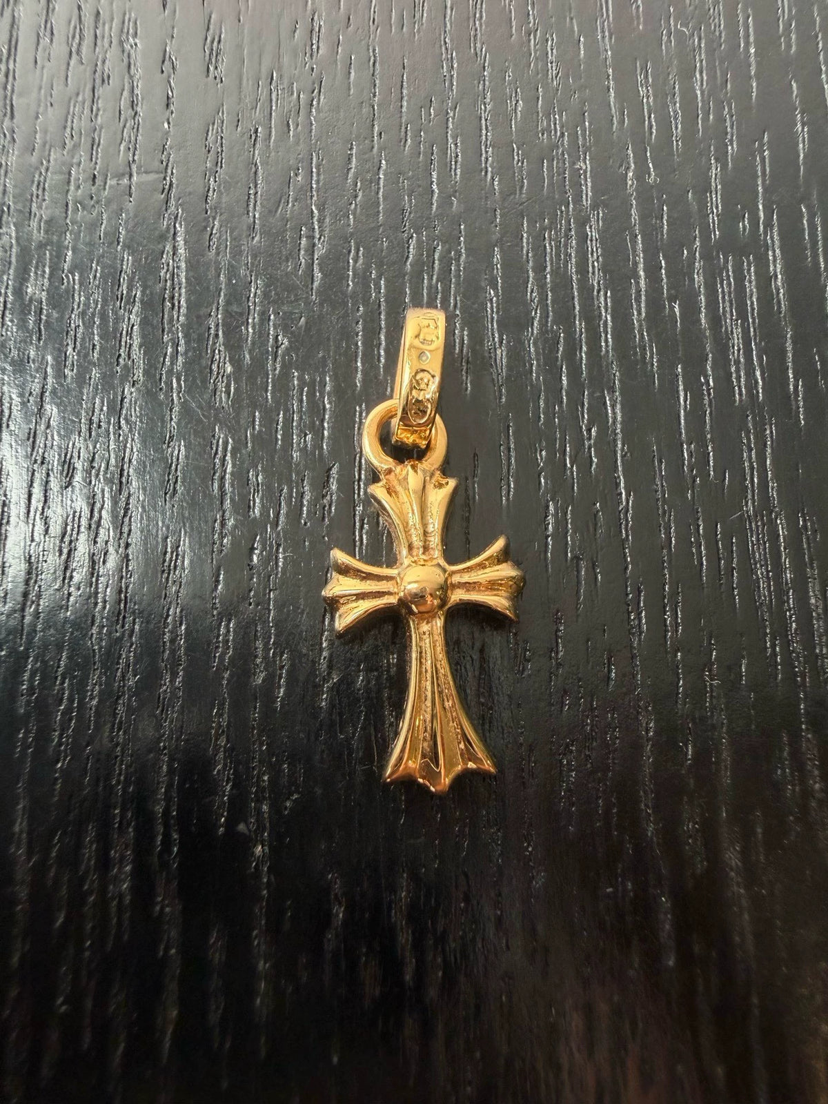 Chrome Hearts 22k Gold Pink Babyfat Cross Pendant