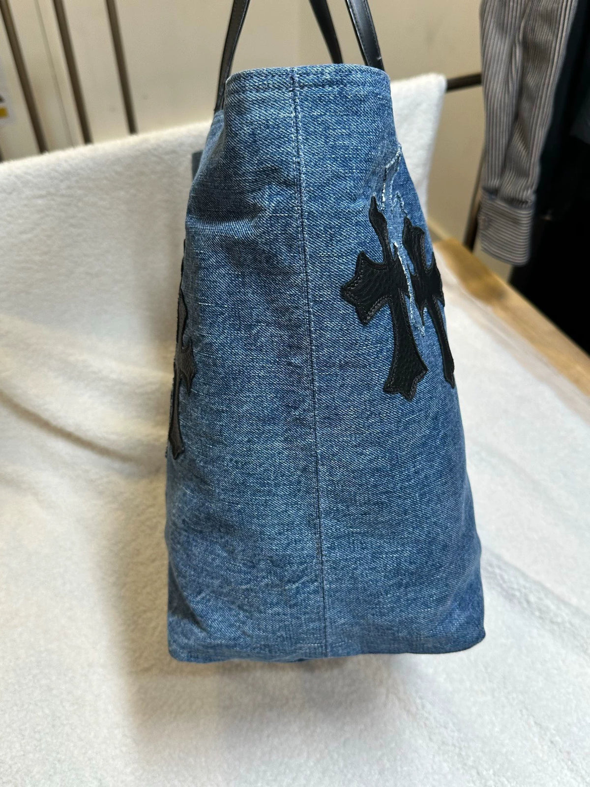 Chrome Hearts denim tote bag