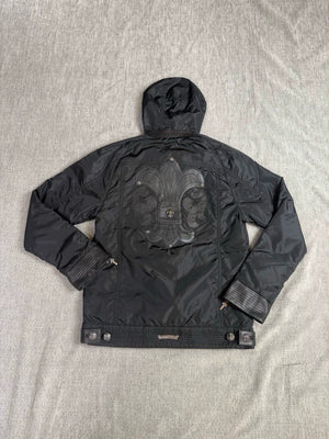 Chrome Hearts black nylon and leather scout patch hooded Jacket