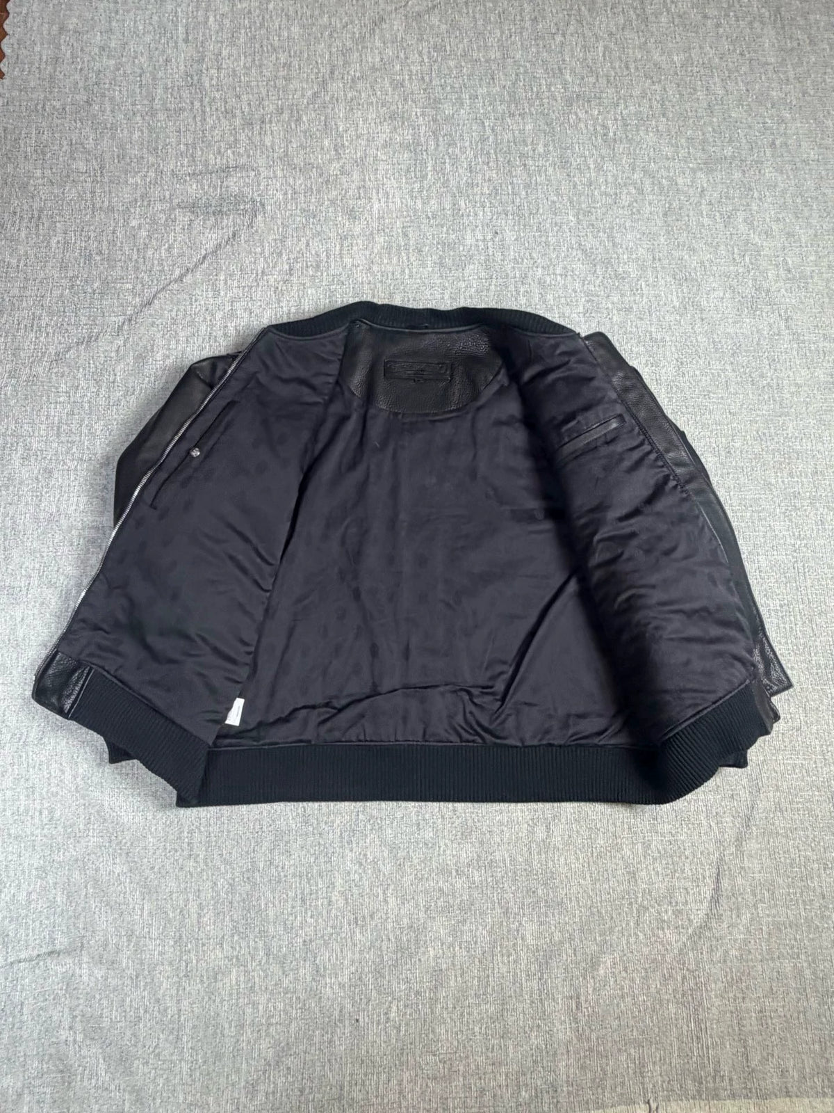 Chrome Hearts leather baseball jacket