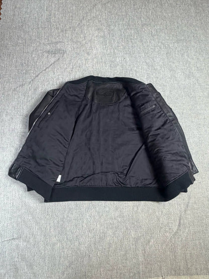 Chrome Hearts leather baseball jacket