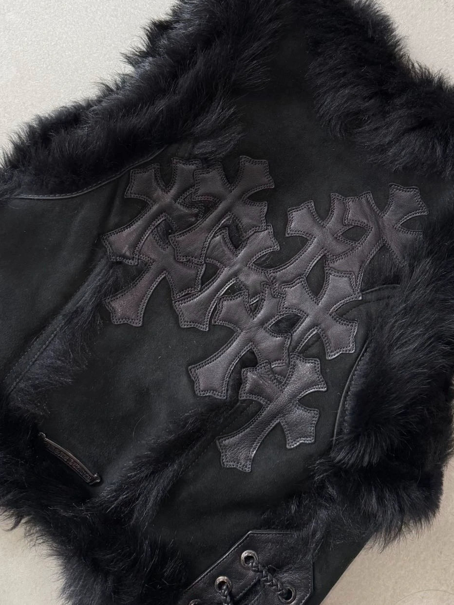 Chrome Hearts Multi-Cross Fur Vest