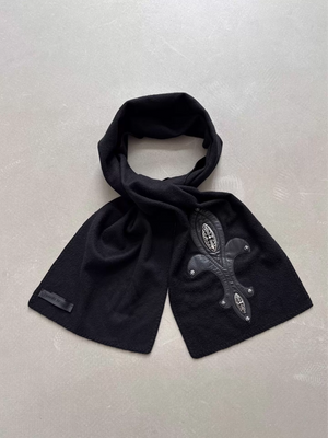 Chrome Hearts Iris Silver Embroidered Cashmere Scarf